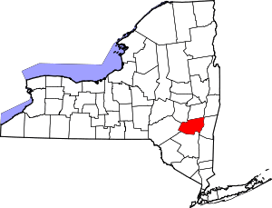 Map of New York highlighting Greene County