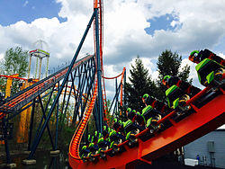 Cedar Point Rougarou cars on loop track (2859).jpg