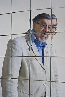 Dr Jones reflected in a set of mirrors he positioned to emulate Archimedes mirror attack on ships in Syracuse