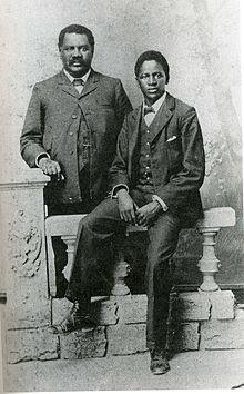 John Tengo Jabavu (left) and his son Davidson Don Tengo, around 1903