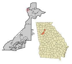 Location in Fulton County and the state of Georgia