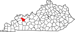 Map of Kentucky highlighting McLean County
