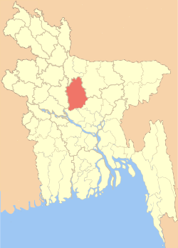 Location of Tangail District in Bangladesh