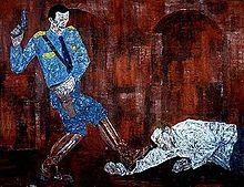 'White Squad V', acrylic on linen painting by Leon Golub, 1984.jpg