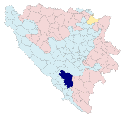 Map of Bosnia and Herzegovina (Mostar)