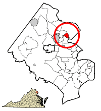 Location of Pimmit Hills in Fairfax County, Virginia