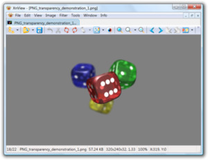 Screenshot of XnView showing a .png image with transparency