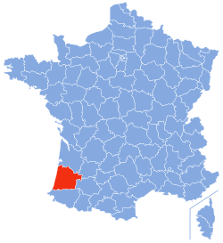 Location of Landes in France