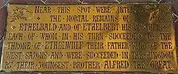 Memorial to Ethelbald and Ethelbert in Sherborne Abbey