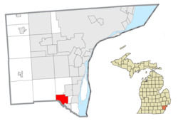 Location within Wayne County