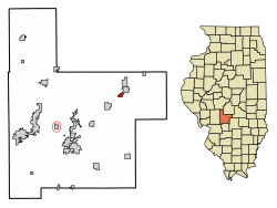 Location of Coalton in Montgomery County, Illinois.
