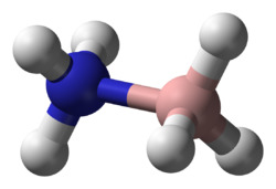 Ball and stick model of ammonia borane