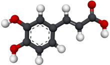 3D ball-and-stick model of caffeic acid