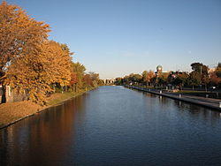 The old canal of Beauharnois in downtown Valleyfield