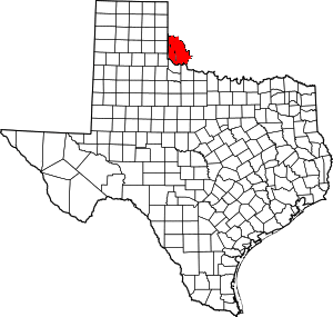 Map of Texas highlighting Greer County