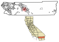 Location of Indian Wells in Riverside County, California.