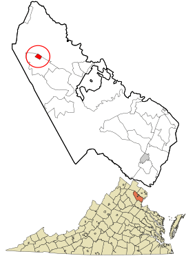 Location in Prince William County and the state of Virginia.
