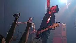 Regurgitator (left to right) Quan Yeomans and Ben Ely performing live, 10 August 2018