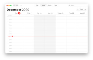 Calendar running on macOS Big Sur