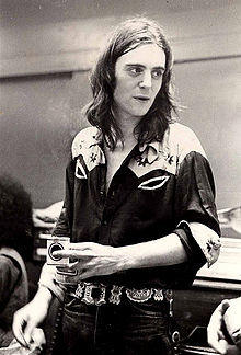 Reid backstage at the Bitter End, New York City; 1974
