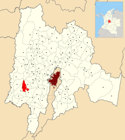 Location of the municipality and town inside Cundinamarca Department of Colombia