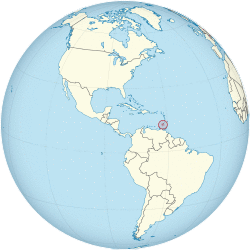 Grenada on the globe (Americas centered).svg