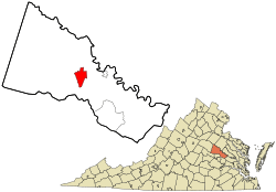 Location in Hanover County and the state of Virginia