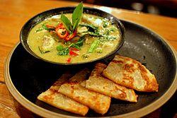 Thai green chicken curry and roti.jpg