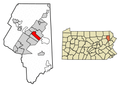Location of Olyphant in Lackawanna County, Pennsylvania