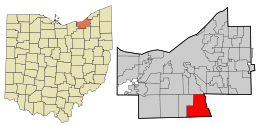 Location in Cuyahoga County and the state of Ohio.
