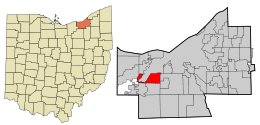 Location in Cuyahoga County and the state of Ohio.
