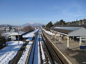 Kingussie Station from the foot bridge - geograph.org.uk - 1744243.jpg
