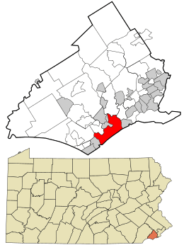Location in Delaware County and the U.S. state of Pennsylvania