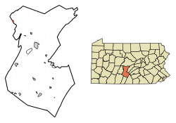 Location of Birmingham in Huntingdon County, Pennsylvania.