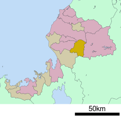 Location of Ikeda in Fukui Prefecture