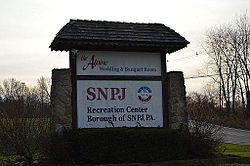 Welcome sign along Pennsylvania Route 108