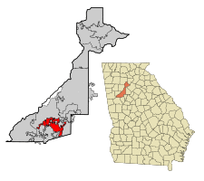 Location in Fulton County and the state of Georgia