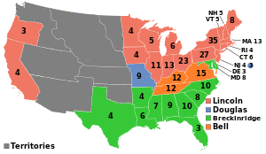 A map showing which states voted for which candidate