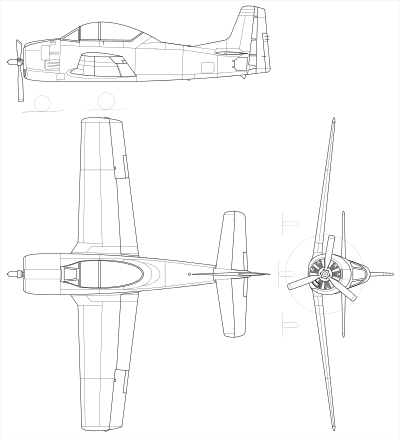 North American T-28 Trojan.svg