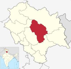 Location of Kullu district in Himachal Pradesh