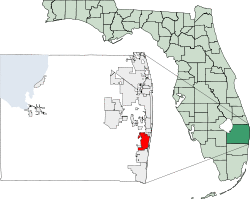 Location within Palm Beach County and the state of Florida