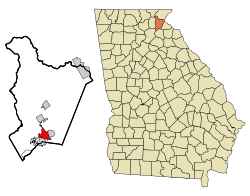 Location in Habersham County and the state of Georgia