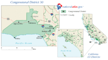California's 30th congressional district map.png
