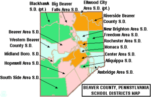 Map of Beaver County Pennsylvania School Districts.png