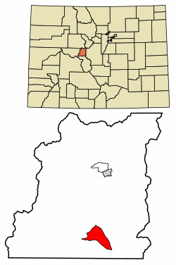 Location of the Twin Lakes CDP in Lake County, Colorado.