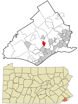 Location in Delaware County and the U.S. state of Pennsylvania.
