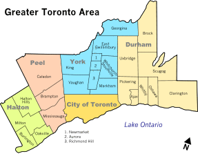 Municipalities in the Greater Toronto Area