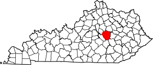 Map of Kentucky highlighting Madison County
