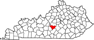 Map of Kentucky highlighting Taylor County