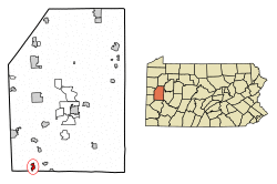 Location of Seven Fields in Butler County, Pennsylvania.